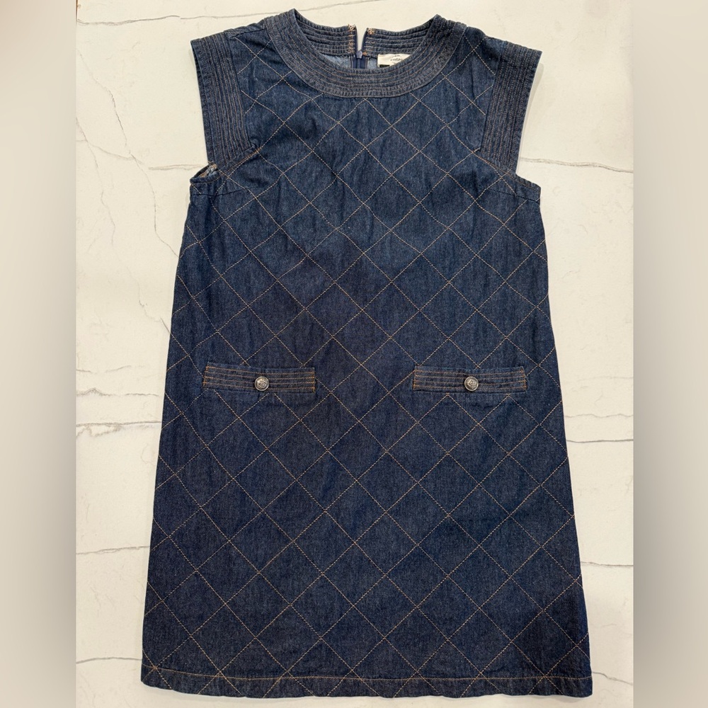 ENTRO Quilted Denim Dress, Size S, Like New